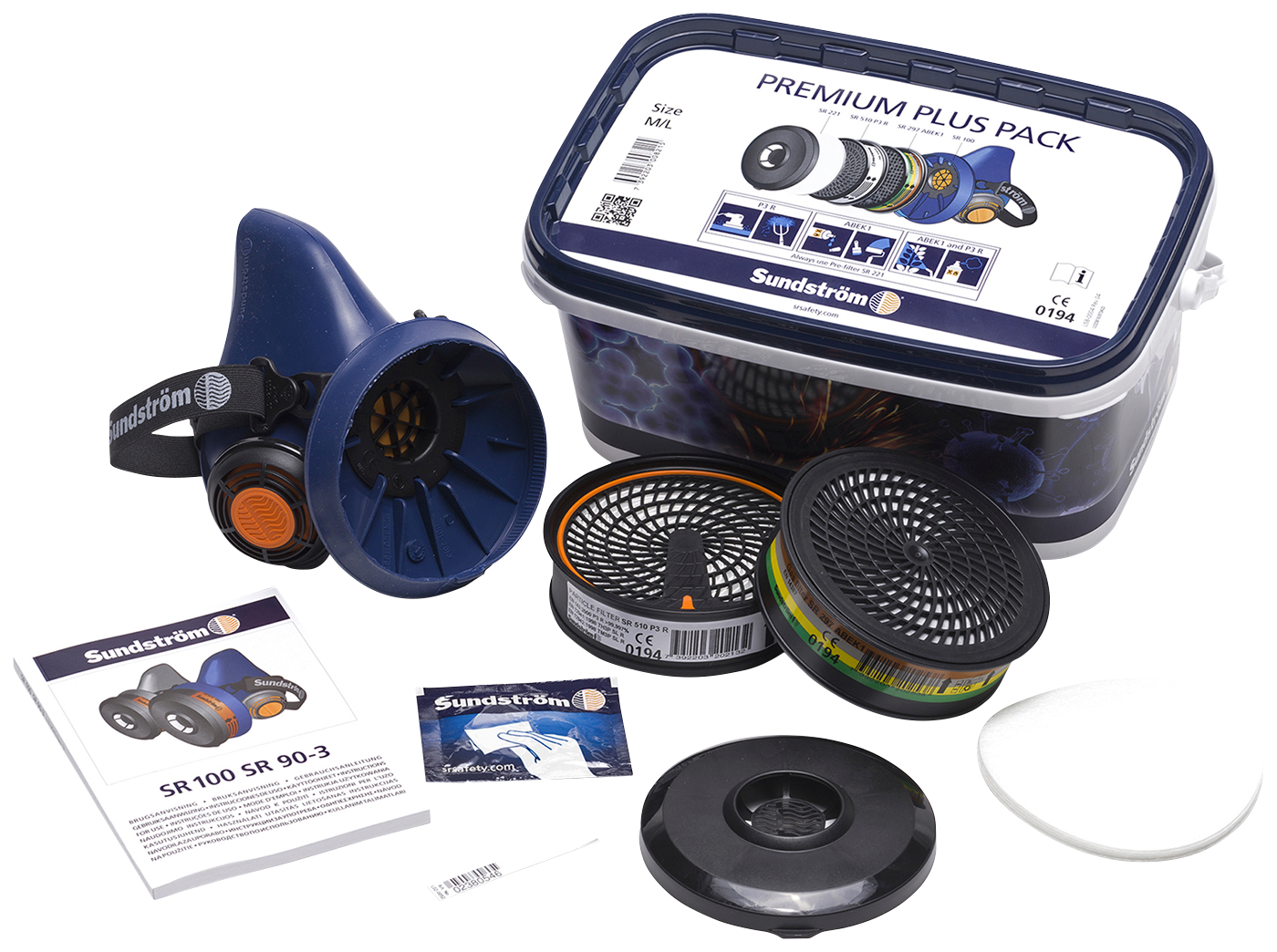 Halvmask Sundström SR 100 M/L Premium Plus Pack