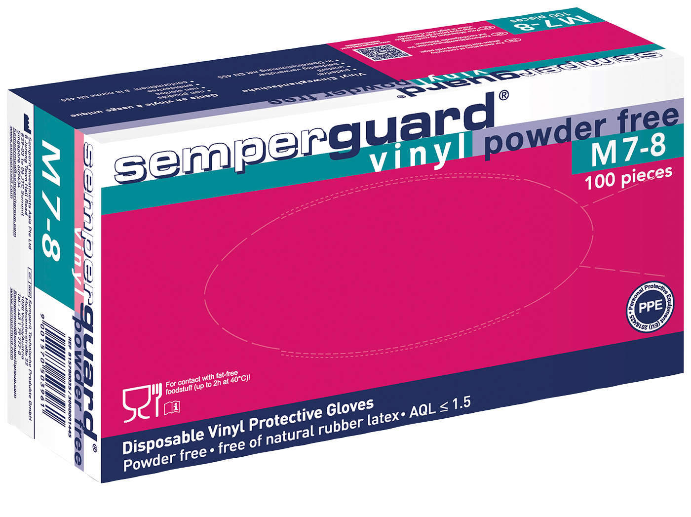 Korttidshandske Semperit Semperguard Vinyl powder-free